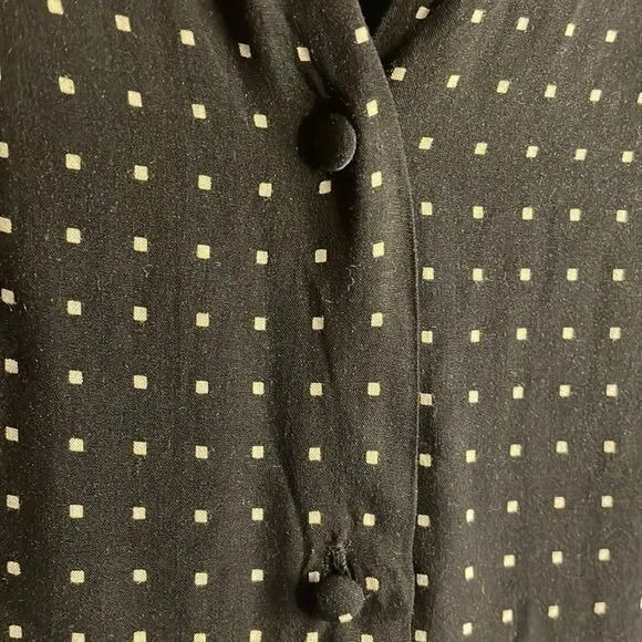 Zara Basic Black Polka Dot V-Neck Long Sleeve Blouse Professional Office Wear M - Picture 5 of 5